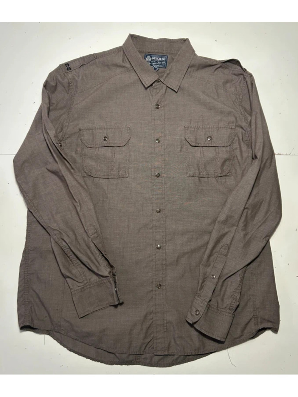 American Rag Men's XXL Long Sleeve Brown Button Down Shirt